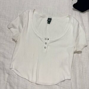 Ribbed wild fable White Crop Top